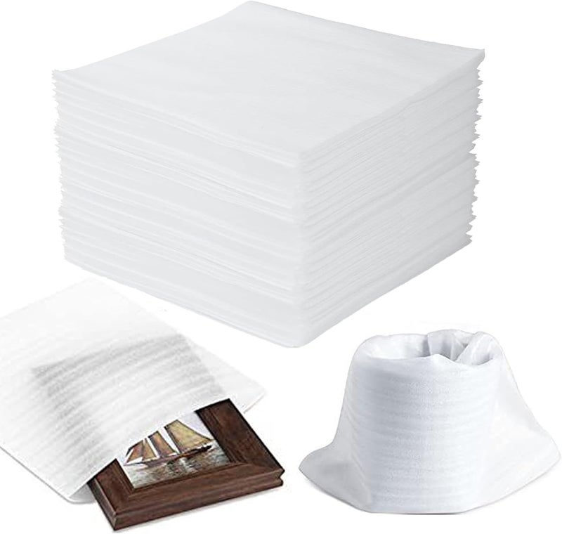 ALISWAT 100 Pack Foam Pouches 8x8 inch, Cushion Foam Wrap Pouches for Safeguarding Mugs,Cups,Glasses,China and Dishes - Bubble Bags Wrap Pouches Packing Supplies for Moving and Storage - Image 1